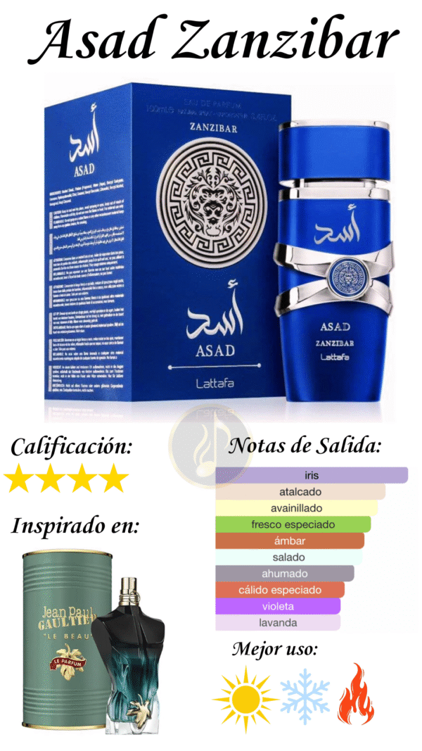ASAD ZANZÍBAR LATTAFA 100ML - Imagen 2